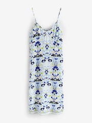 Laura Ashley Multi Navy Waxton Linen Blend Slip Nighties - Image 5 of 7