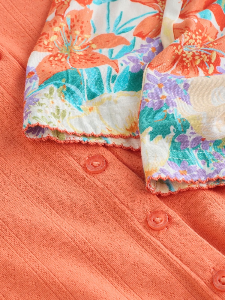 Laura Ashley Orange Meadow Print Button Through Pyjamas Set - Image 11 of 11 Laura Ashley Orange Meadow Print Button Through Pyjamas Set - Image 11 of 11