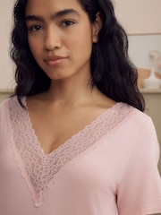 Laura Ashley Pink Lace Trim Nightie - Image 4 of 8