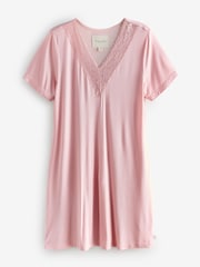 Laura Ashley Pink Lace Trim Nightie - Image 6 of 8