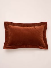 Truly Burnt Orange Velvet Flange Cushion Cover - Image 2 of 2