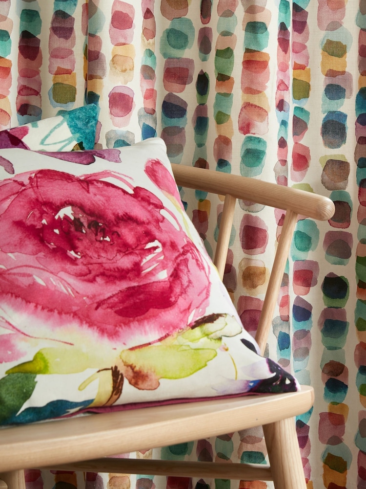 Bluebellgray Fuchsia Pink Rose Cushion - Image 1 of 6 Bluebellgray Fuchsia Pink Rose Cushion - Image 1 of 6