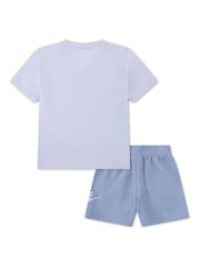 Nike Blue Little Club T-Shirt And Shorts Set - Image 2 of 3