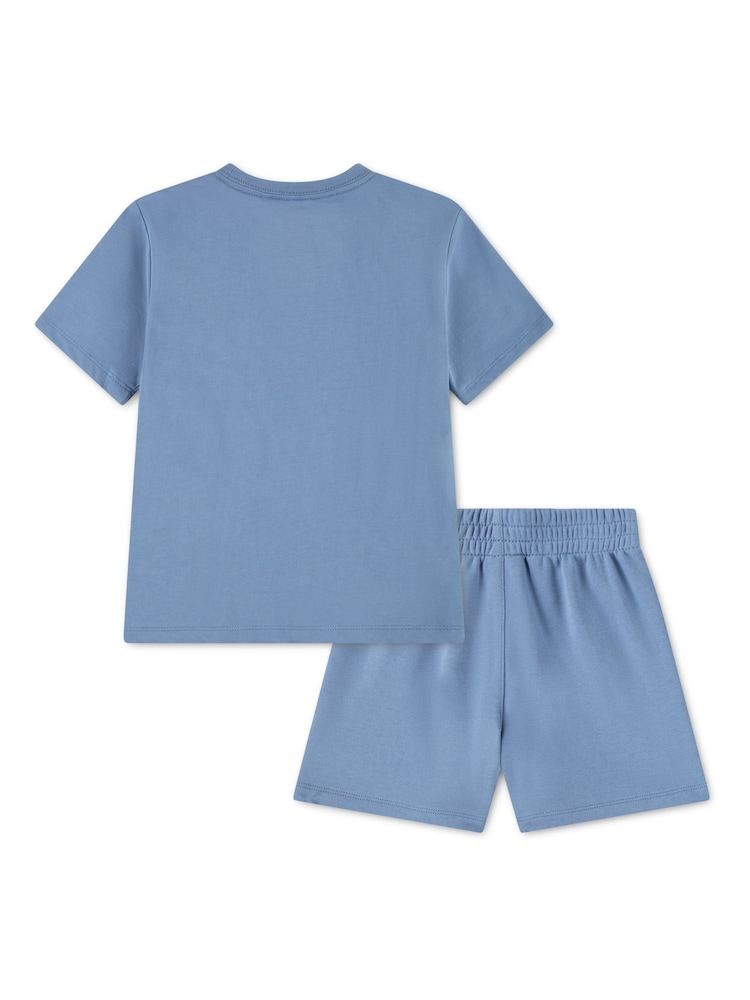 Nike Blue Small Logo T-Shirt And Shorts Set - Image 2 of 3