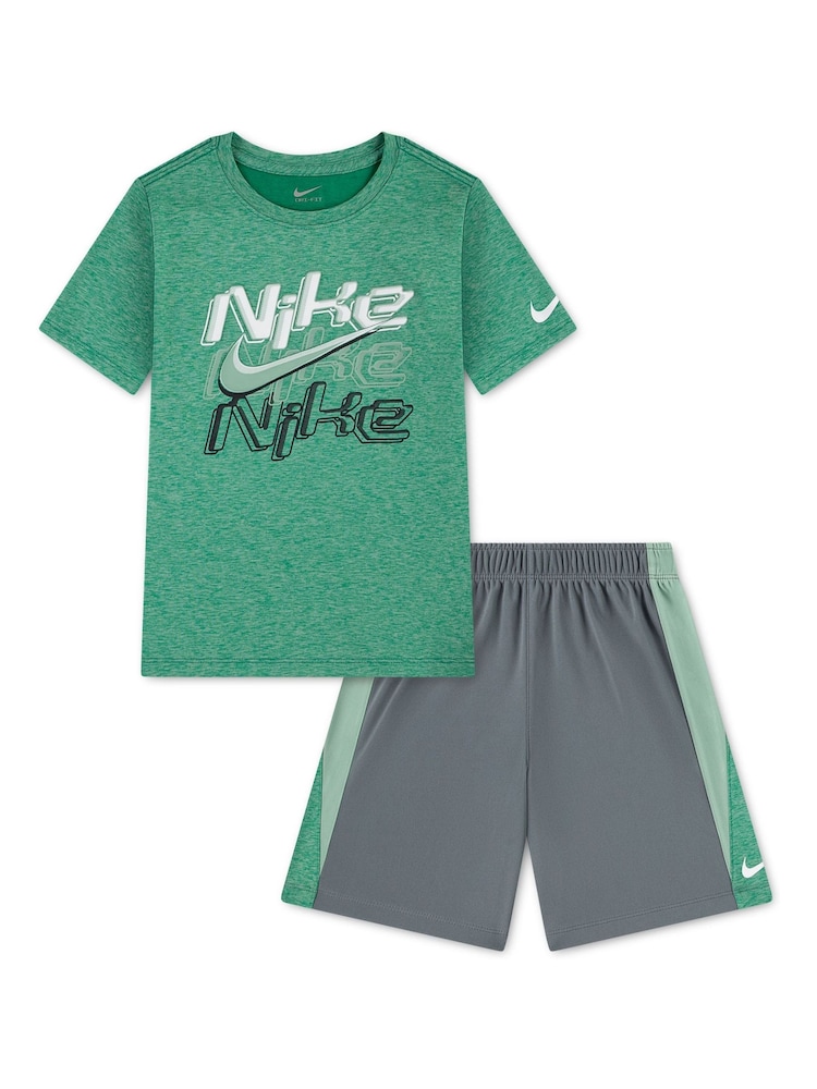 Nike Grey Drop Top & Shorts Set - Image 1 of 2