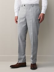 Light Grey Textured Check Smart Trousers - Image 1 of 10