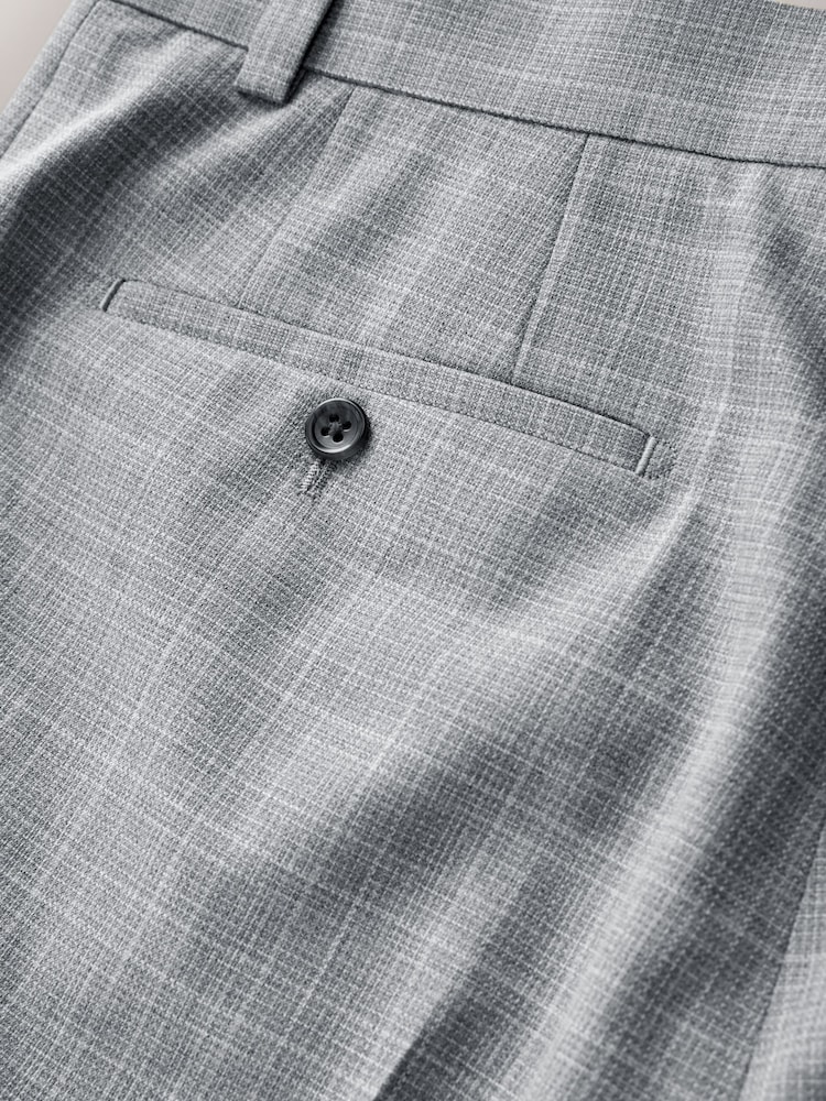 Light Grey Textured Check Smart Trousers - Image 10 of 10