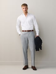 Light Grey Textured Check Smart Trousers - Image 2 of 10