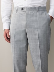 Light Grey Textured Check Smart Trousers - Image 3 of 10