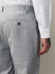 Light Grey Textured Check Smart Trousers - Image 5 of 10