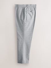 Light Grey Textured Check Smart Trousers - Image 7 of 10