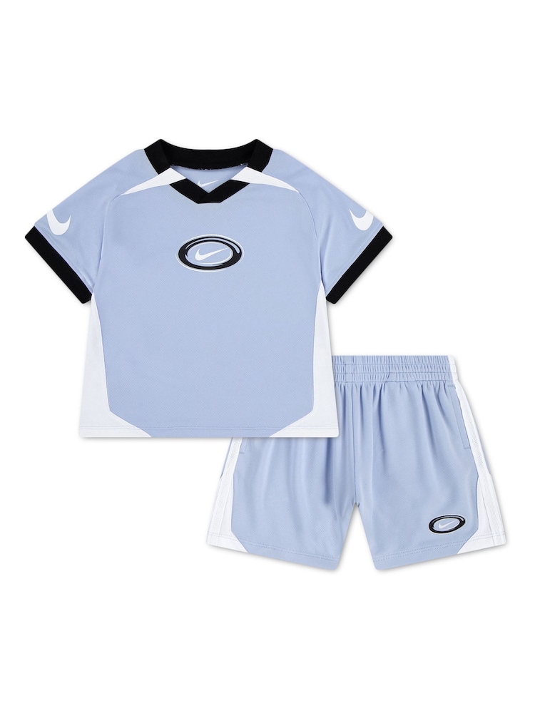 Nike Blue Swoosh Love T-Shirt And Shorts Set - Image 1 of 5 Nike Blue Swoosh Love T-Shirt And Shorts Set - Image 1 of 5