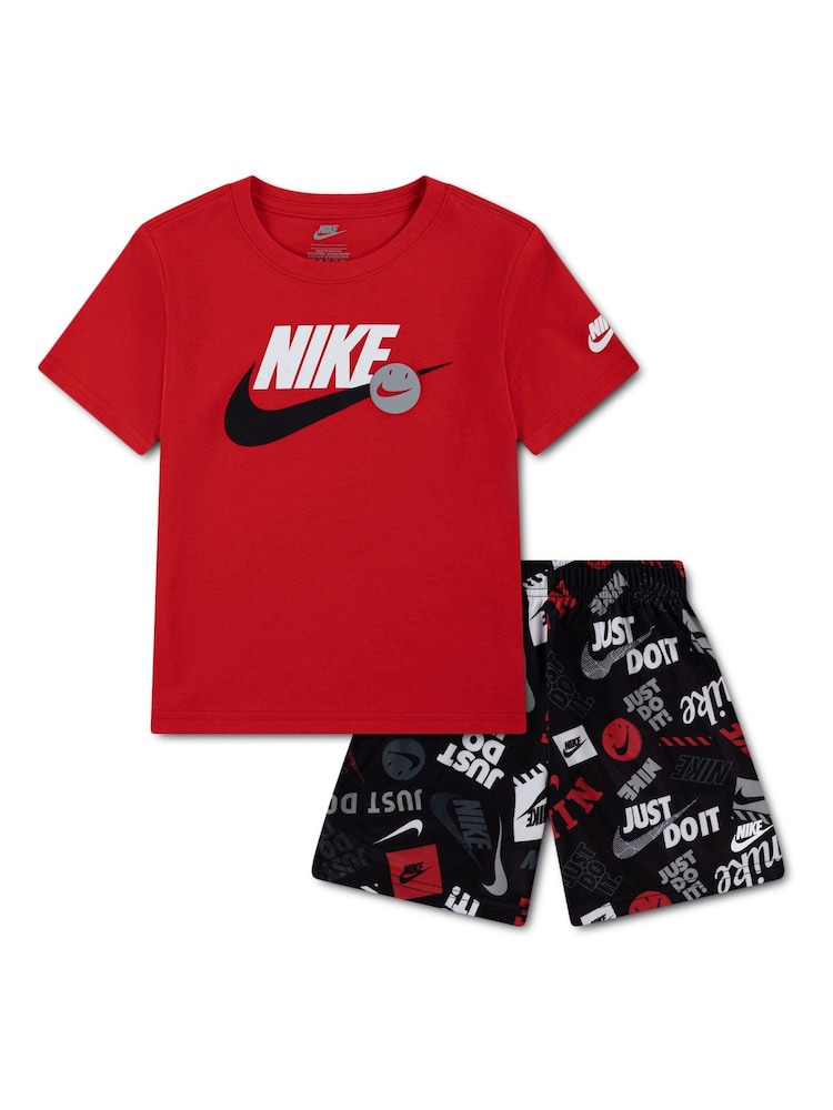 Nike Black T-Shirt and Printed Shorts Set - Image 1 of 4