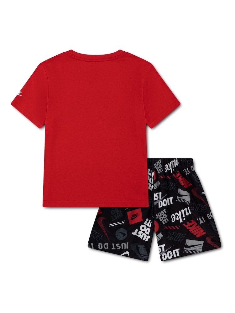 Nike Black T-Shirt and Printed Shorts Set - Image 2 of 4