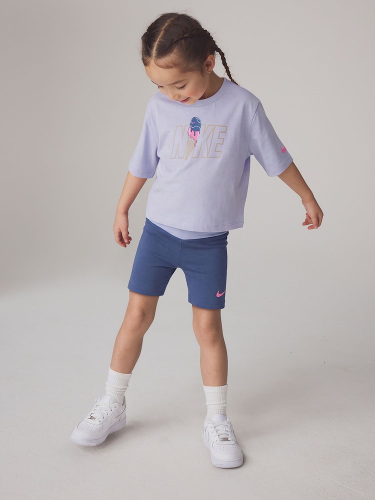 Ensemble t-shirt graphique et shorts de vélo croisé Nike Little Kids - Image 1 de 6