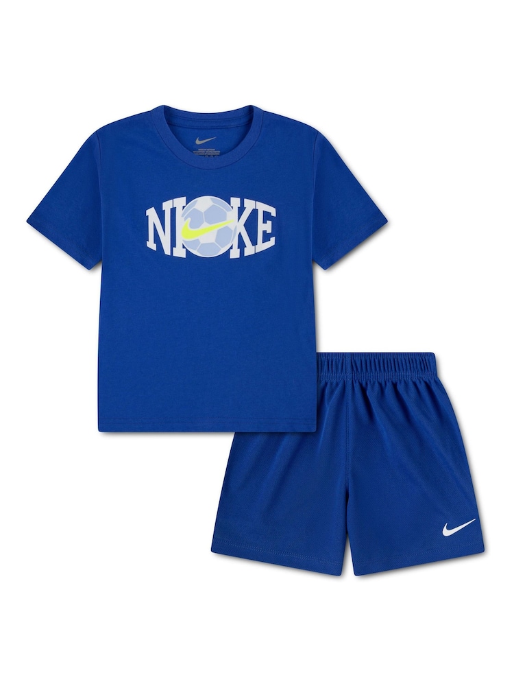 Nike Blue Little Football Graphic Top & Short Sets - Image 1 of 4