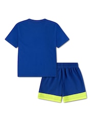 Nike Blue Little Football Graphic Top & Short Sets - Image 2 of 4