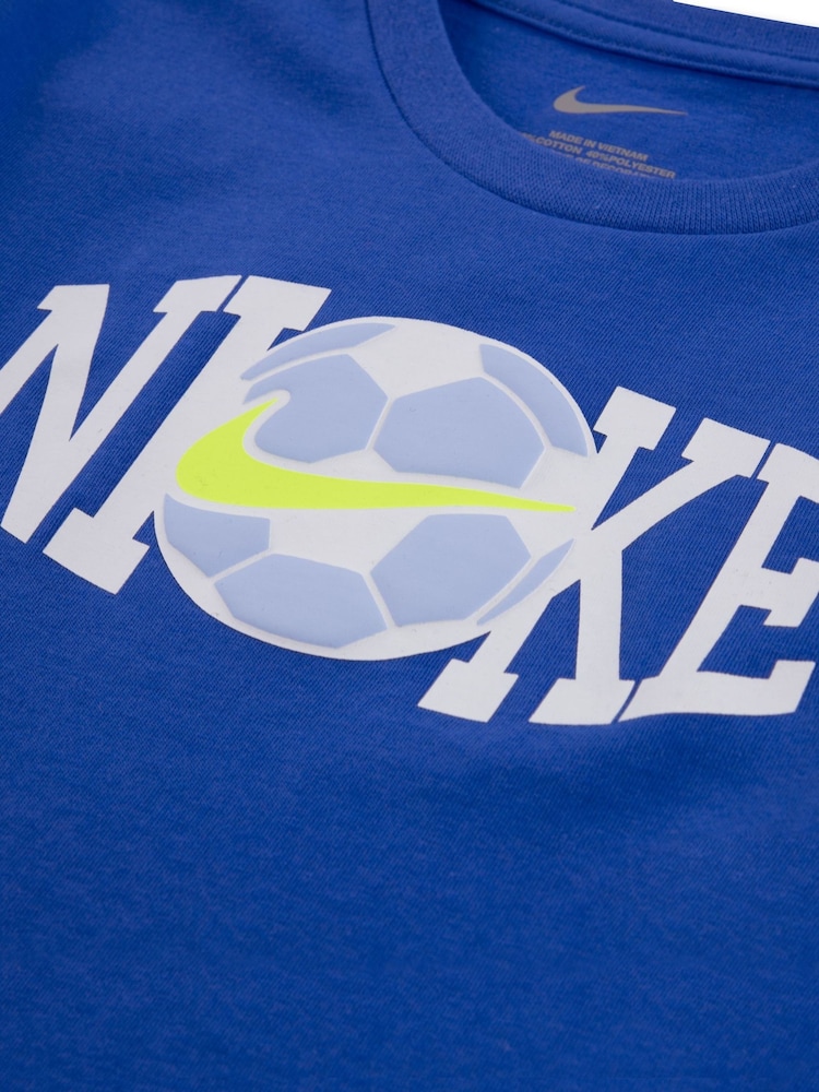 Nike Blue Little Football Graphic Top & Short Sets - Image 4 of 4