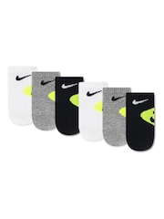 Nike White Infant Smiley Heel Ankle Socks 6 pack - Image 1 of 3