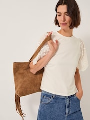 Monsoon Cream Mel Appliqué Sleeve T-Shirt - Image 3 of 4