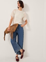 Monsoon Cream Mel Appliqué Sleeve T-Shirt - Image 4 of 4