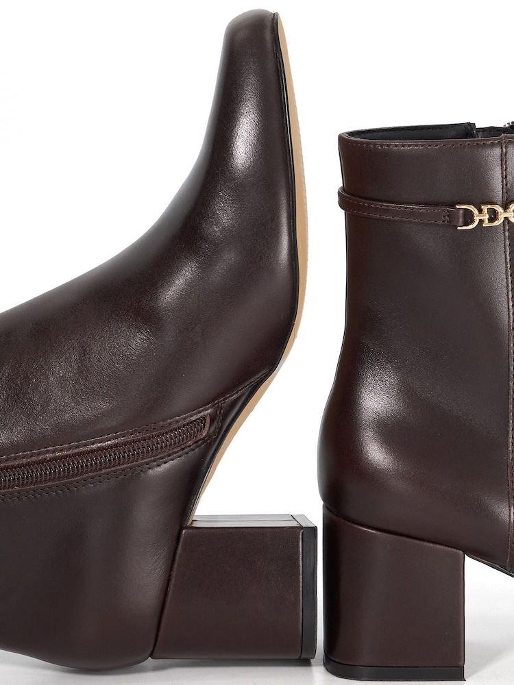Dune London Brown Oaklee Side Buckle Block Heels - Image 6 of 6 Dune London Brown Oaklee Side Buckle Block Heels - Image 6 of 6