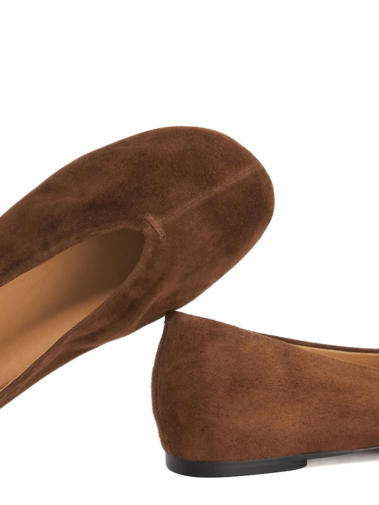 Dune London Brown Highcut High Cut Round Toe Ballet Flats - Image 6 of 6