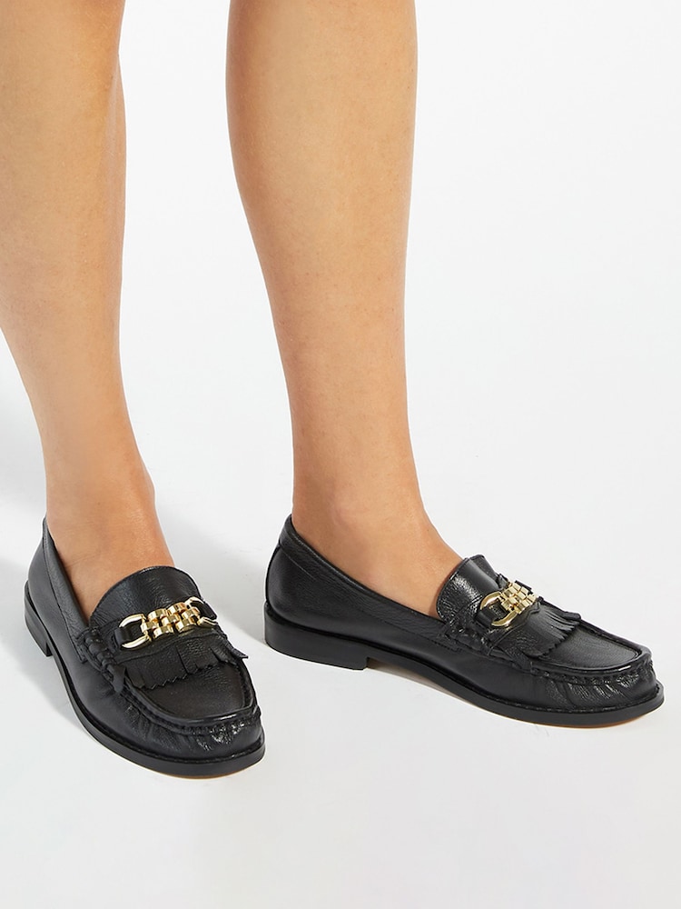 Dune London Black Granules Chain Loafers - Image 1 of 6