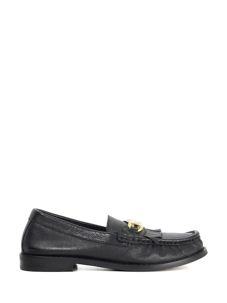 Dune London Black Granules Chain Loafers - Image 2 of 6
