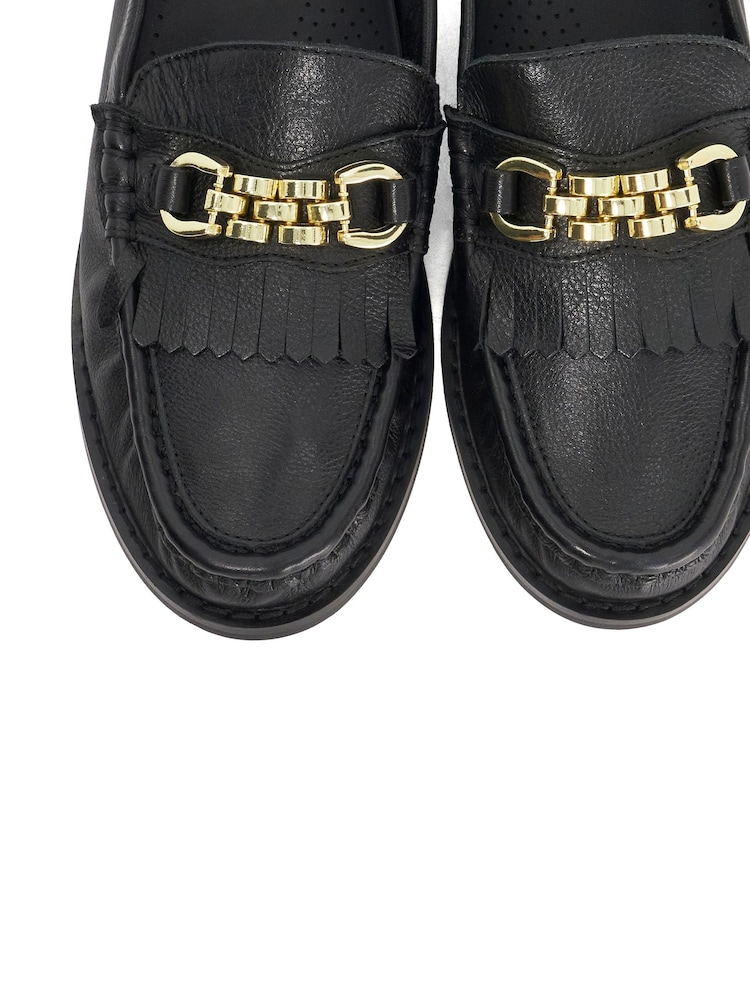 Dune London Black Granules Chain Loafers - Image 6 of 6