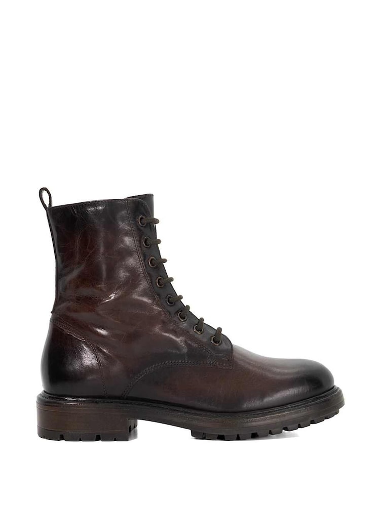 Dune London Brown Patley Chunky Lace-Up Boots - Image 2 of 6 Dune London Brown Patley Chunky Lace-Up Boots - Image 2 of 6