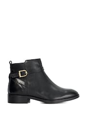 Dune London Black Wide Fit Pemma Strap Trim Ankle Boots - Image 1 of 6
