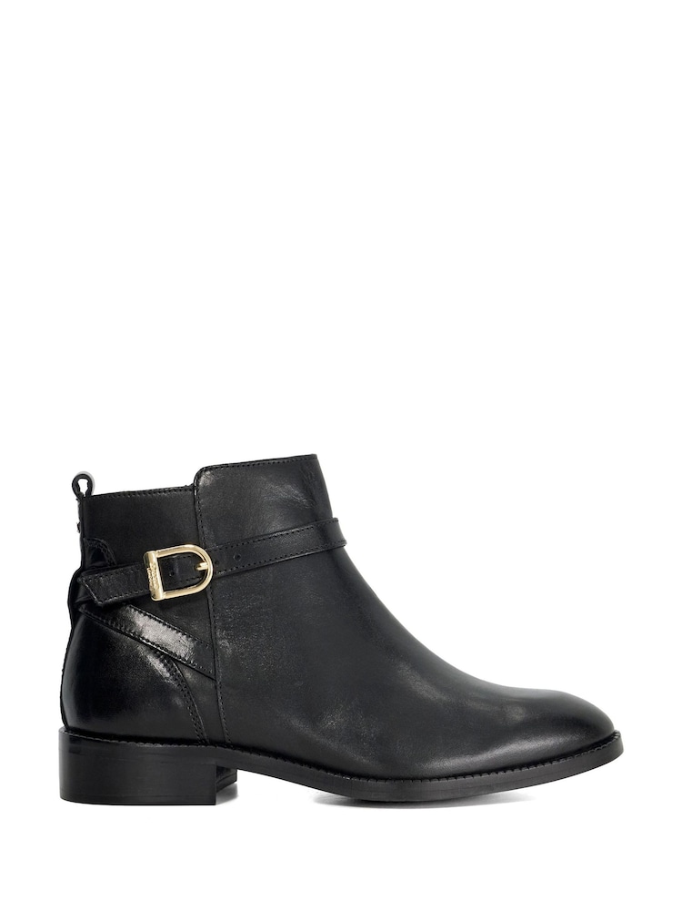 Dune London Black Wide Fit Pemma Strap Trim Ankle Boots - Image 1 of 6