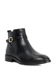 Dune London Black Wide Fit Pemma Strap Trim Ankle Boots - Image 4 of 6