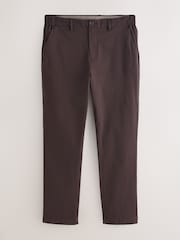 Chocolate Brown Muscle Fit N. Premium Smart Cotton TENCEL™ Lyocell Blend Chinos With Comfort Waistband - Image 6 of 10