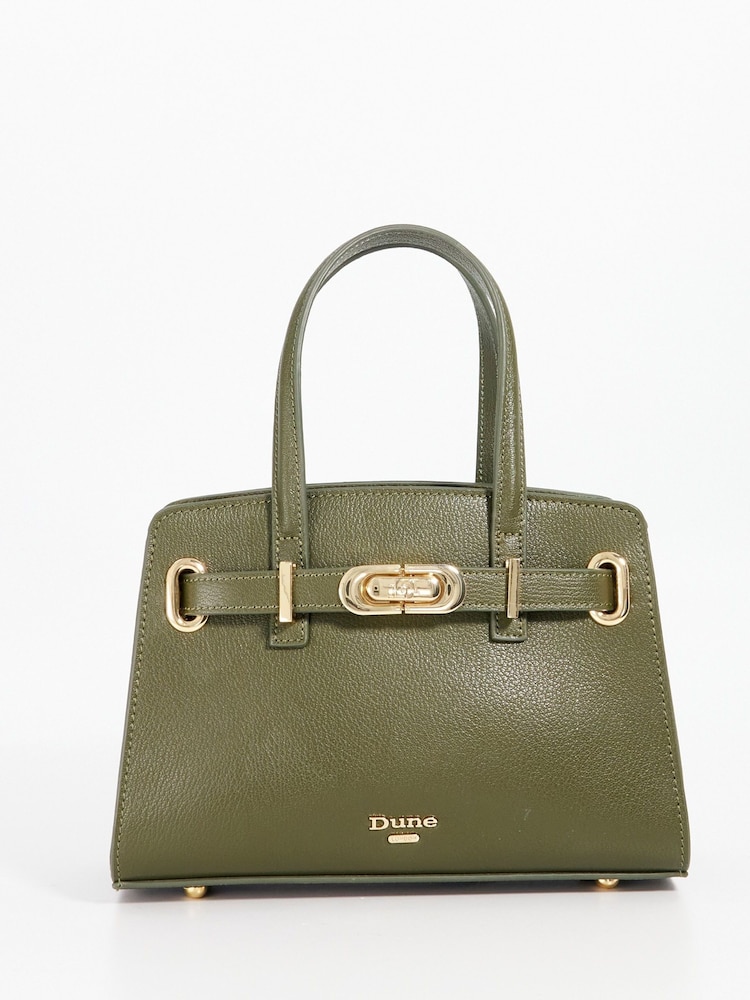 Dune London Green Dinky Define Mini Belted Tote Bag - Image 1 of 6