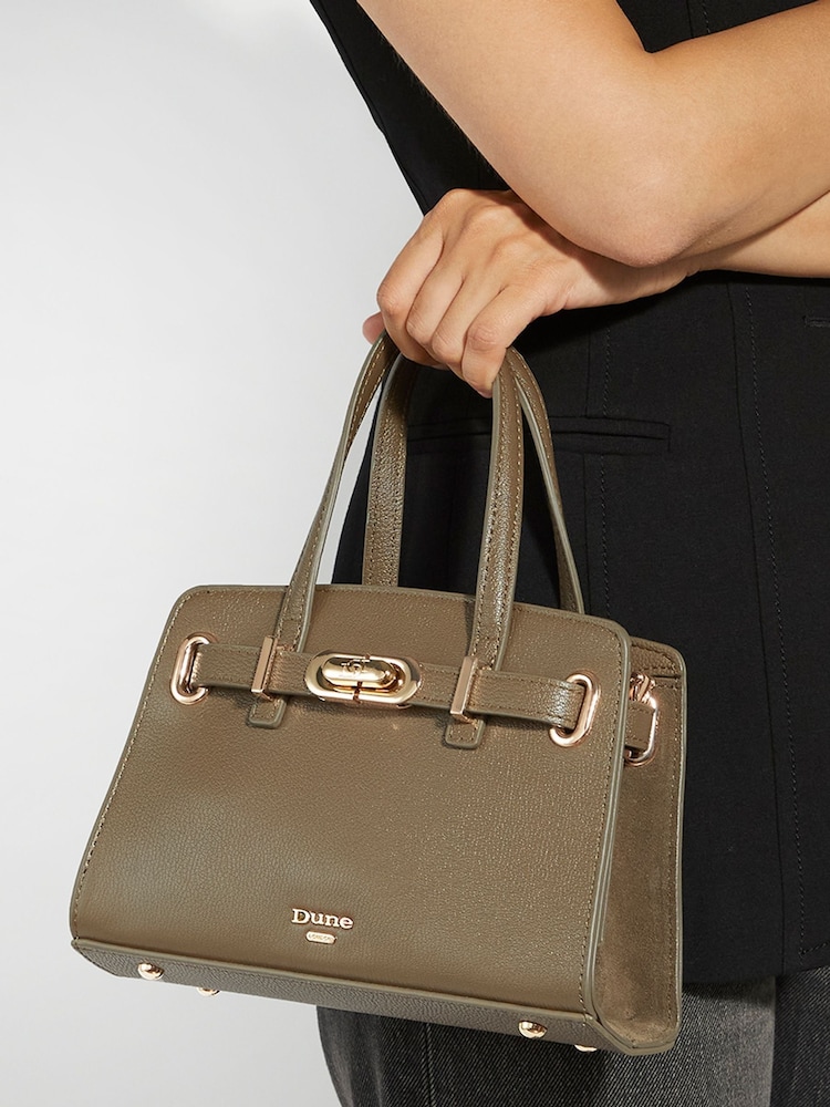 Dune London Green Dinky Define Mini Belted Tote Bag - Image 6 of 6