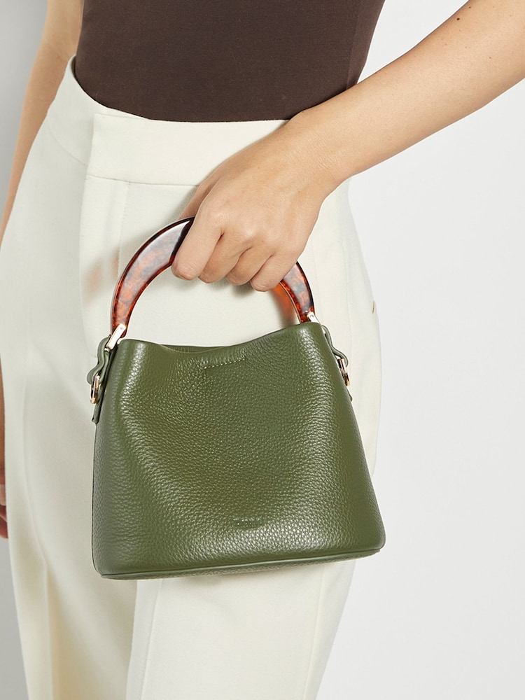 Dune London Green Dharla Moulded Handle Scoop Bag - Image 1 of 6