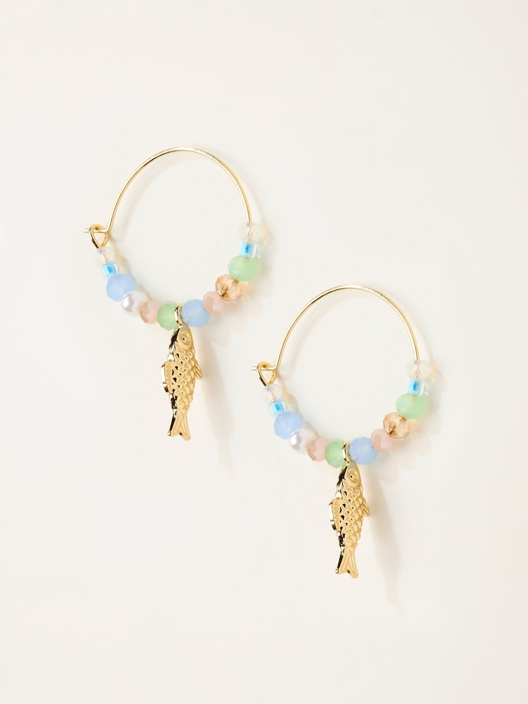 FatFace Fish Beaded Hoops - Bild 1 von 2