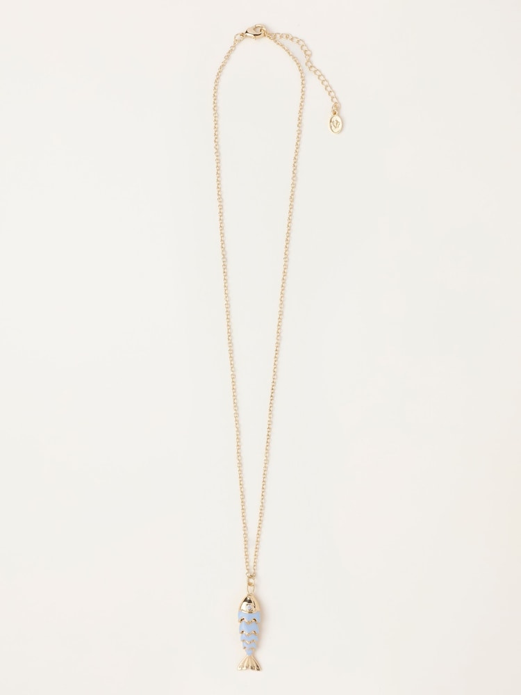 FatFace Gold Tone Fish Necklace - Image 1 of 2