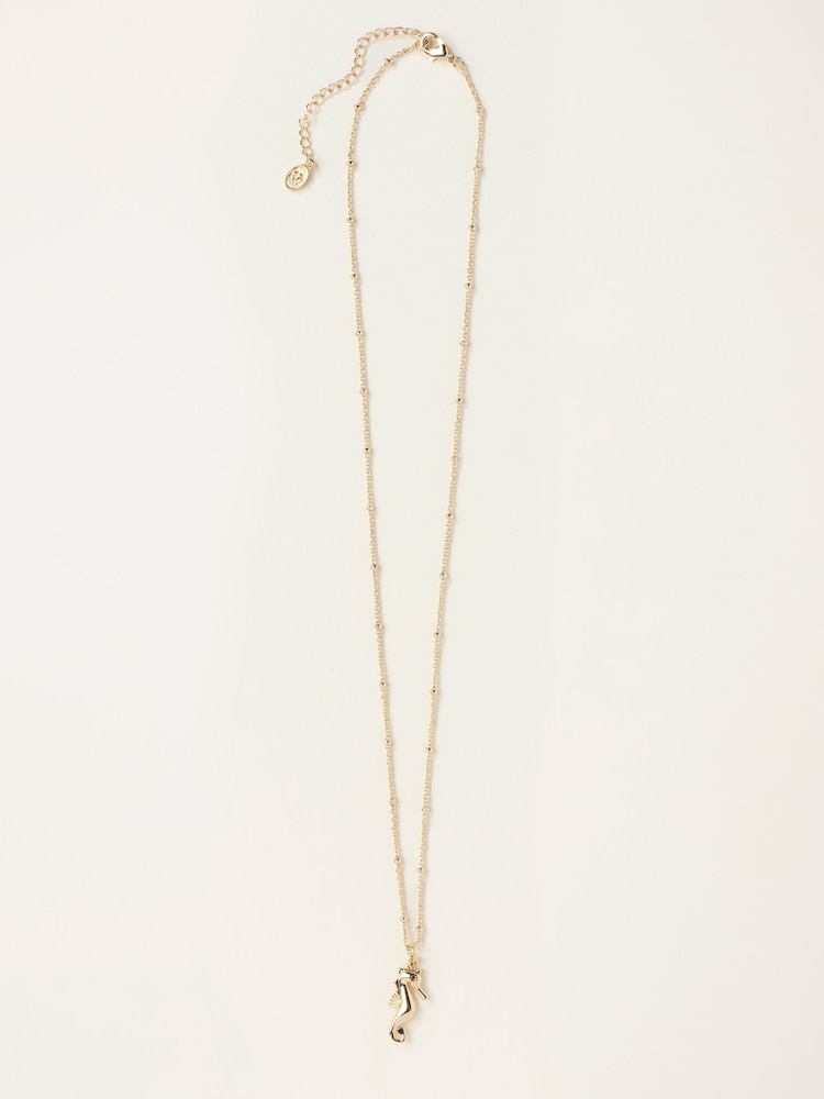 FatFace Gold Tone Seahorse Necklace - Image 1 of 2