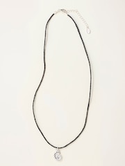 FatFace Silver Tone Shell Cord Necklace - Image 1 of 2