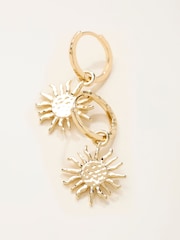 FatFace Gold Tone Sun Drop Earrings - Image 2 of 2
