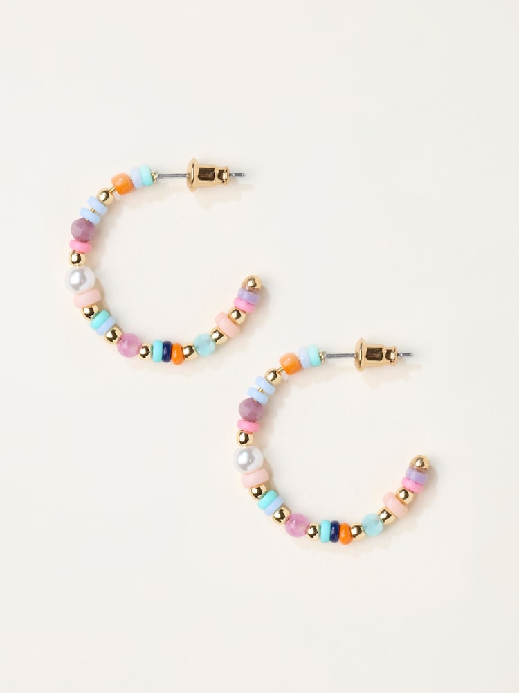 FatFace Multi Beaded Hoop Earring - Image 1 of 2