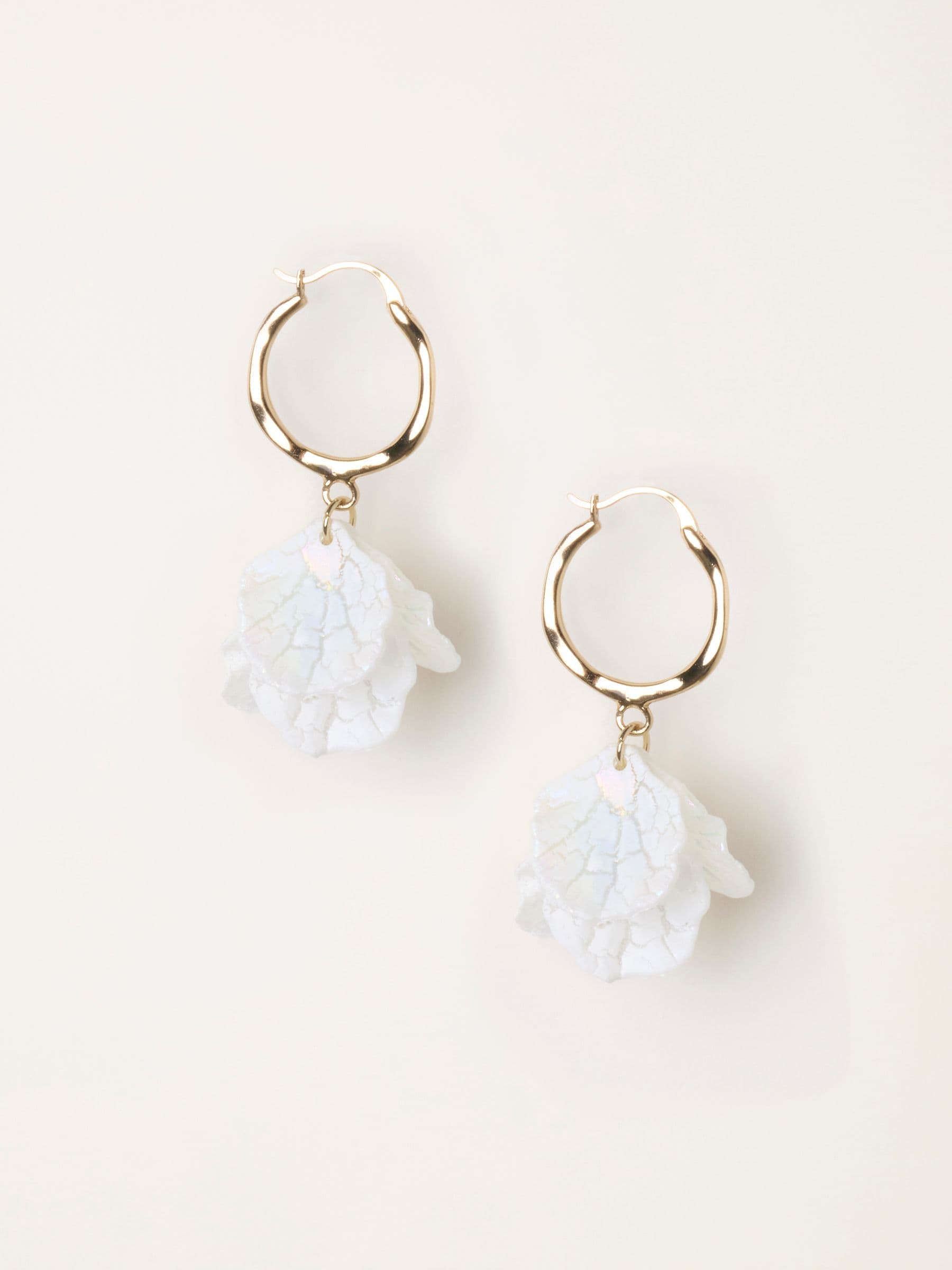 Fat Face Women's Earrings - Petal Drop - White