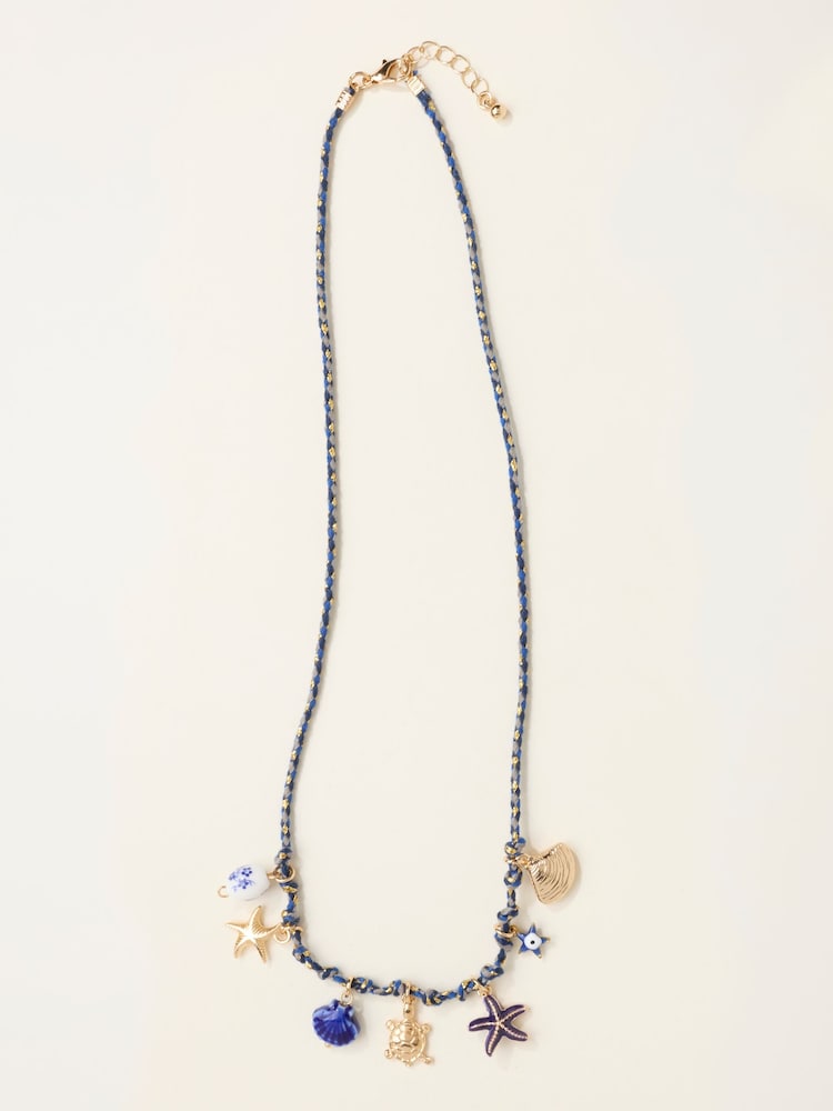 FatFace Blue Charm Cord Necklace - Image 1 of 2