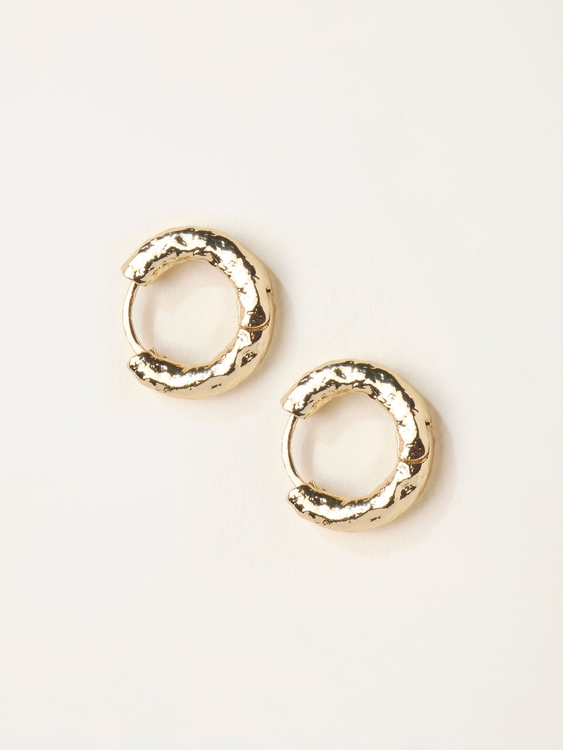 Fat Face - Earrings - Gold - Hammered Hoop