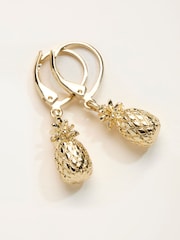 FatFace Gold Tone Pineapple Earrings - Image 2 of 2