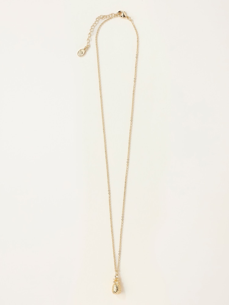 FatFace Gold Tone Pineapple Necklace - Image 1 of 2