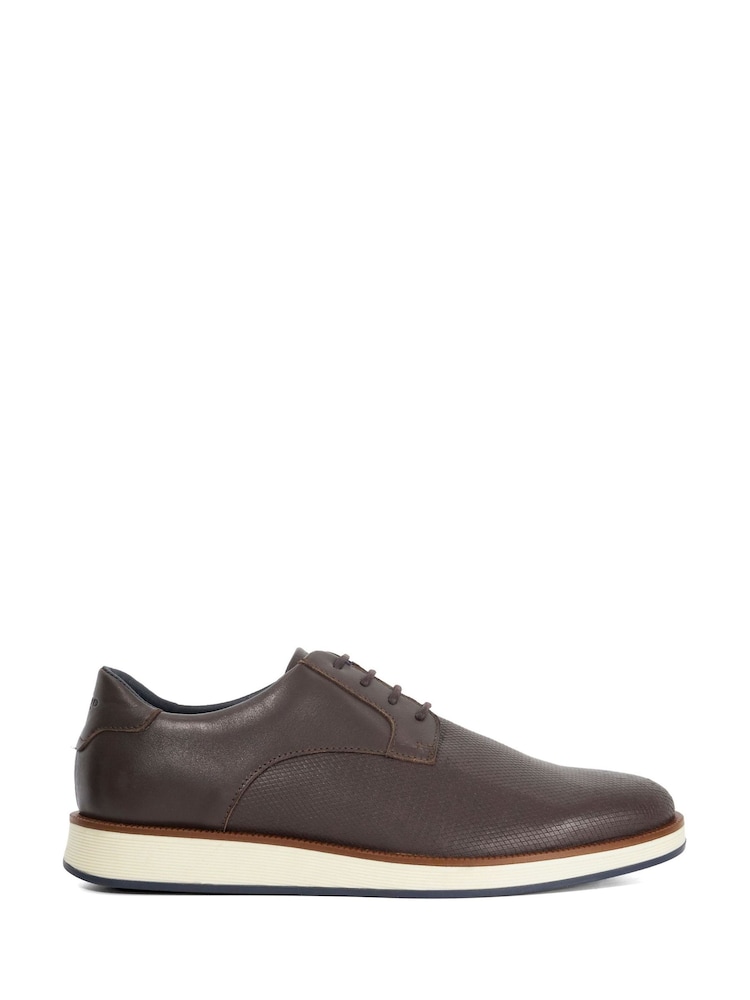 Dune London Brown Bow Perf Wedges Gibson - Image 2 of 4